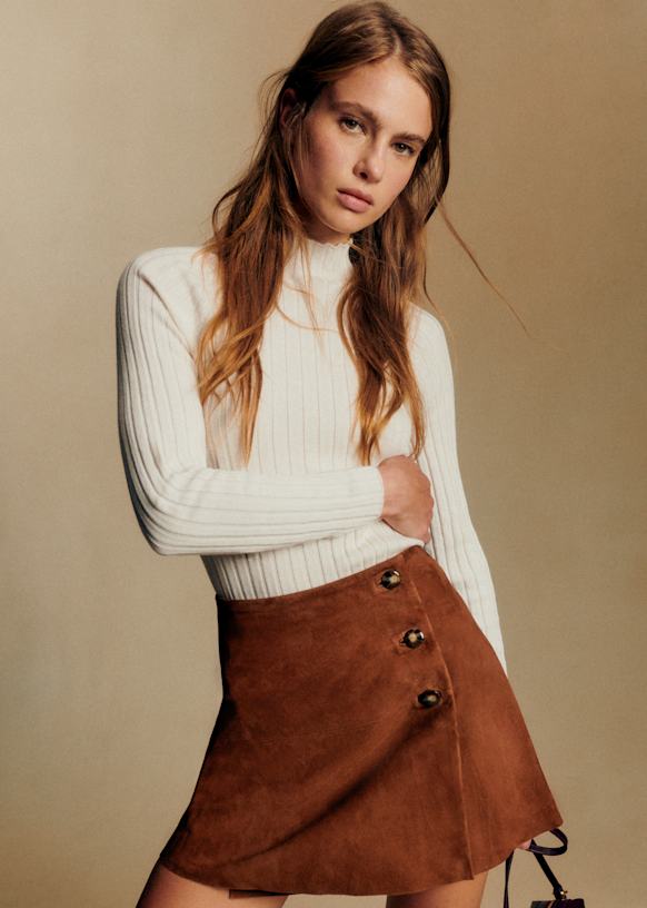 Mara Skirt - Brown - Goat Leather - S&amp;eacute;zane