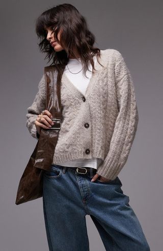 Relaxed Cable Stitch Cardigan