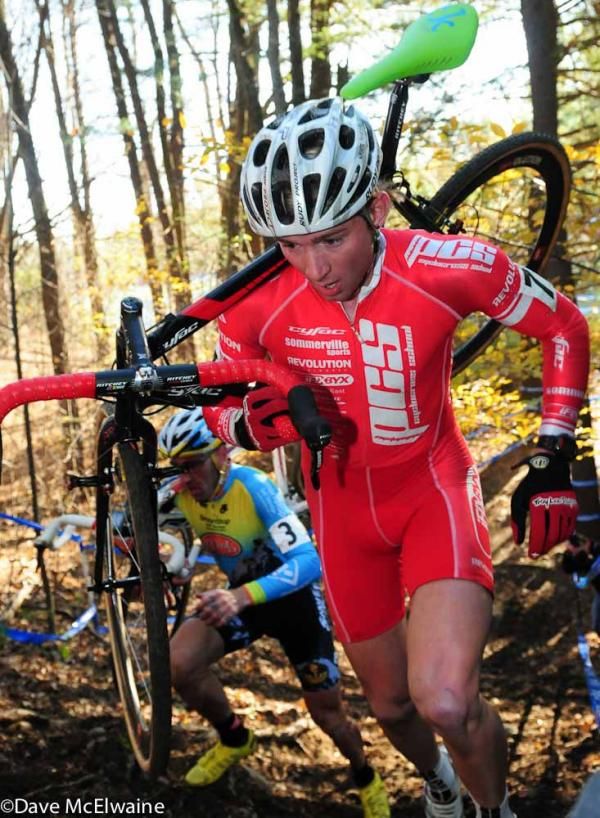 Eric Brungger (Philadelphia Cyclocross School) leading Adam Myerson.