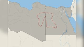 Great sand desert map in Libya.