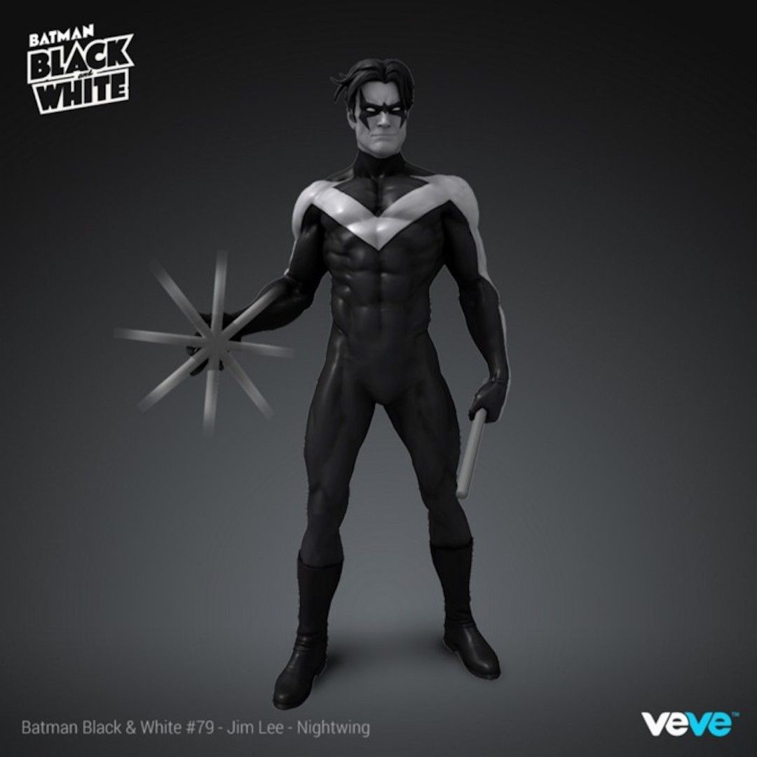 digital Batman Black and White NFT statue