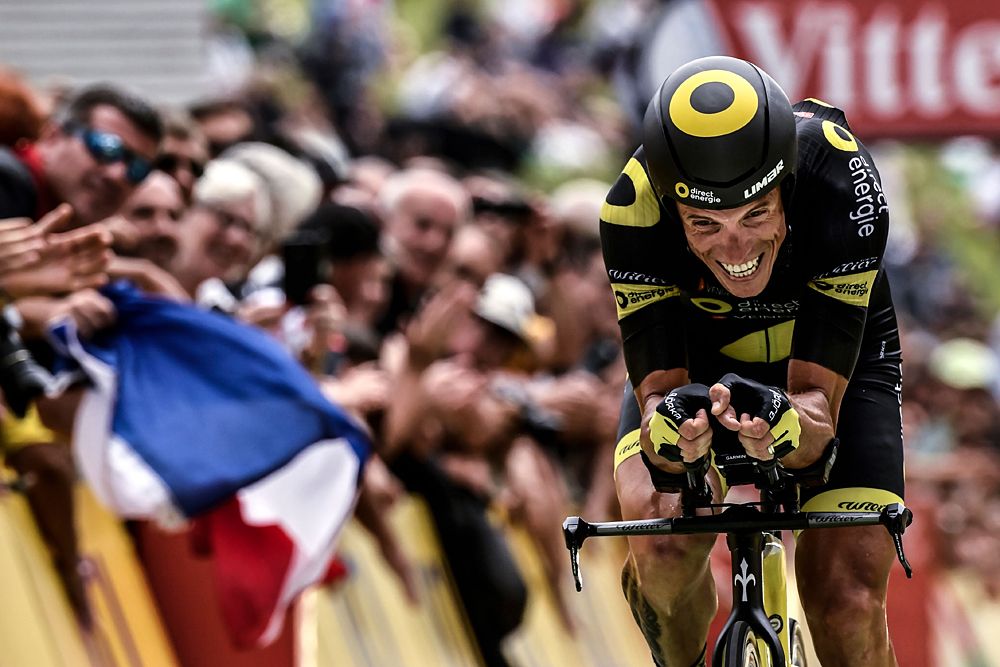 Sylvain Chavanel crosses the finish line of the 20th stage of the 105th edition of the Tour de France