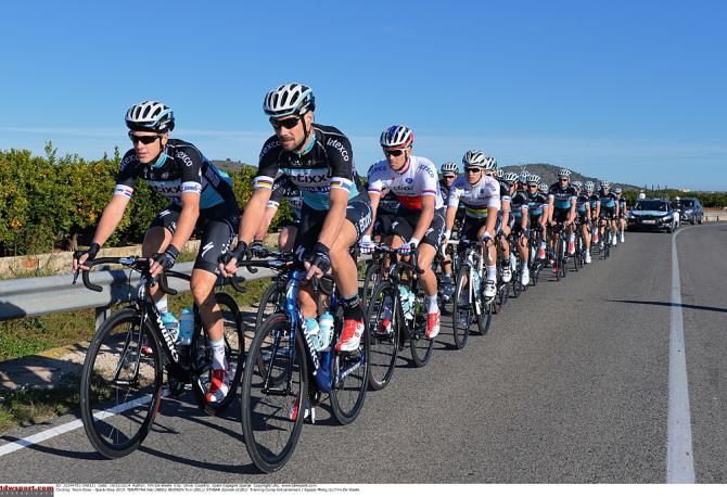 Niki Terpstra and Tom Boonen lead Etixx-QuickStep on a training ride