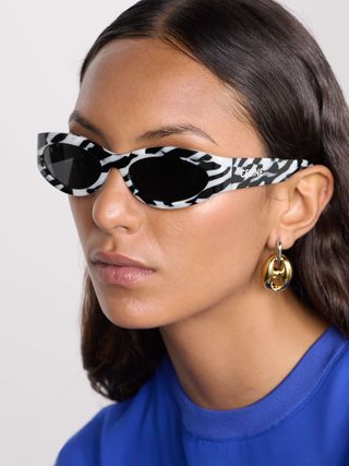 Monochroms Cat-Eye Zebra-Print Acetate Sunglasses