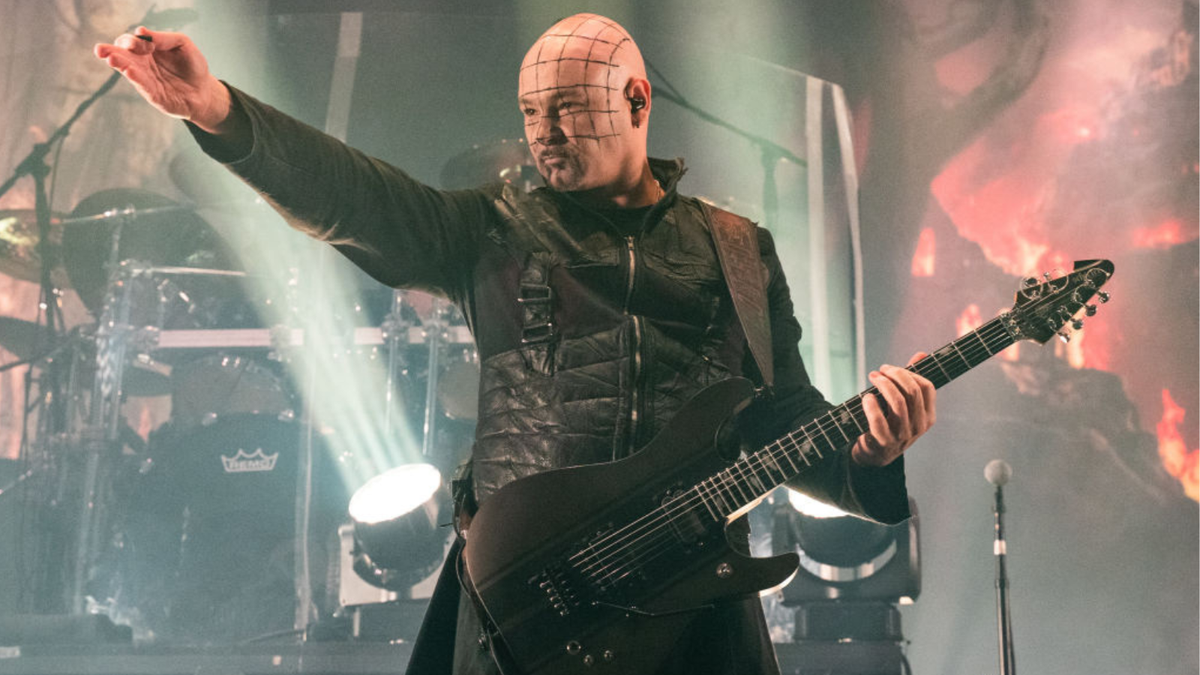 Marek &#039;Ashok&#039; Smerda of Cradle Of Filth performs at The Roundhouse on October 31, 2021 in London, England. 