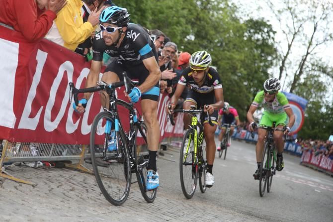 Dario Cataldo (Team Sky) races for the line