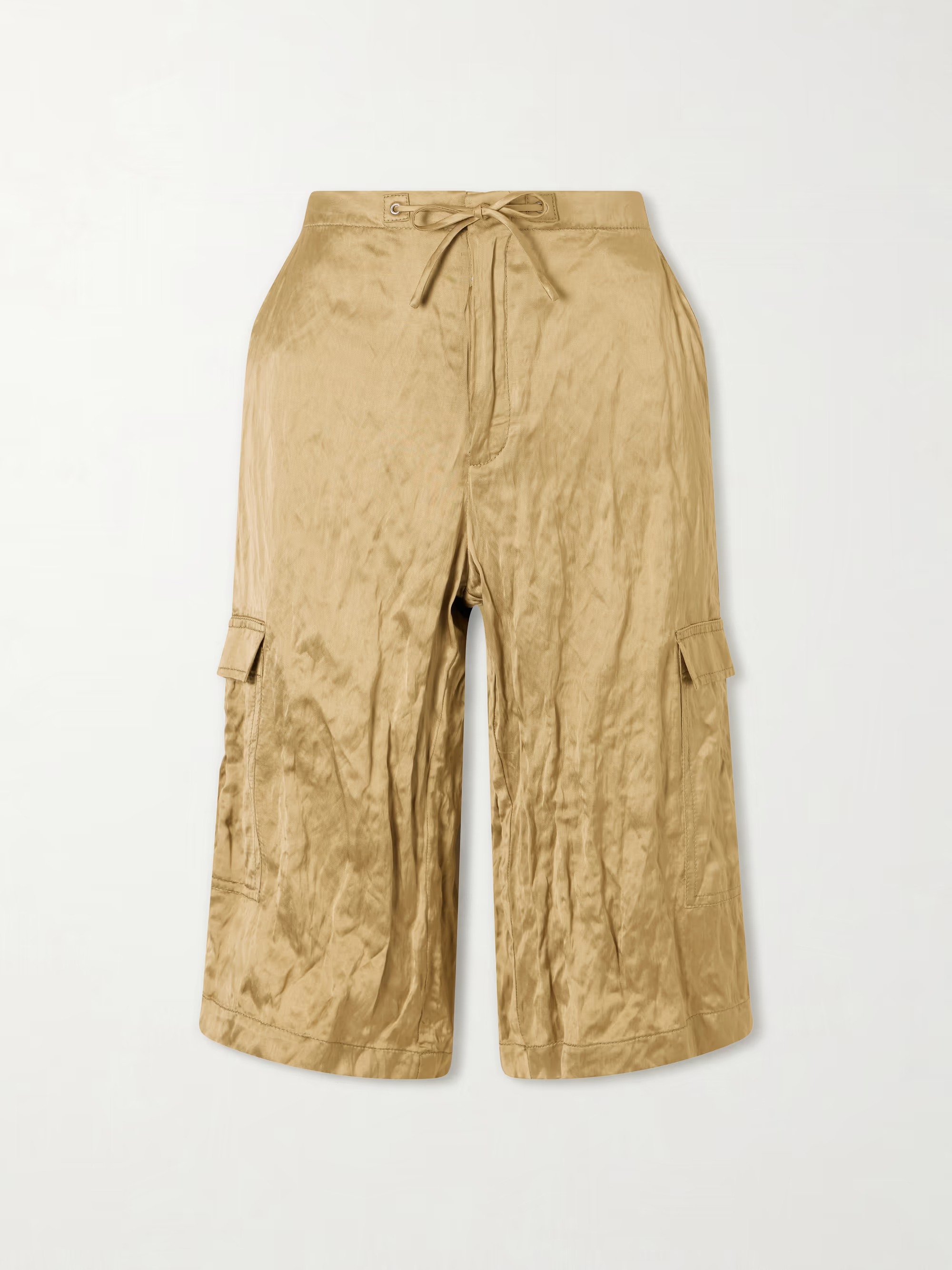 Aflalo, Bromer Crinkled-Satin Straight-Leg Shorts