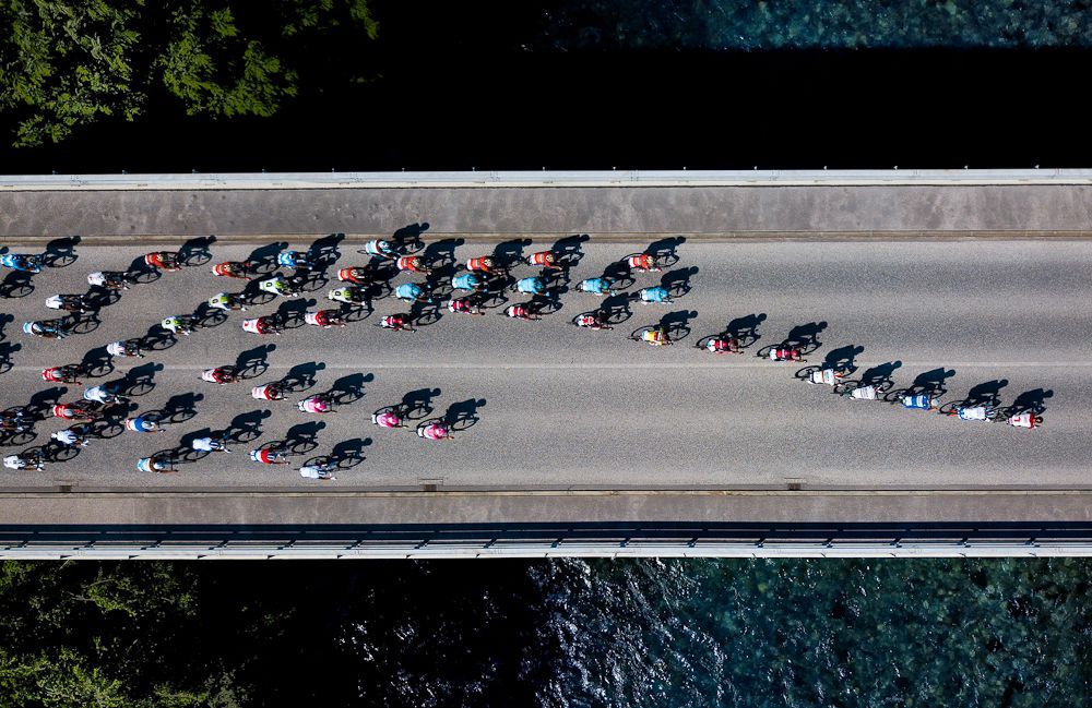 The peloton in action during stage 8 at the tour de Suisse
