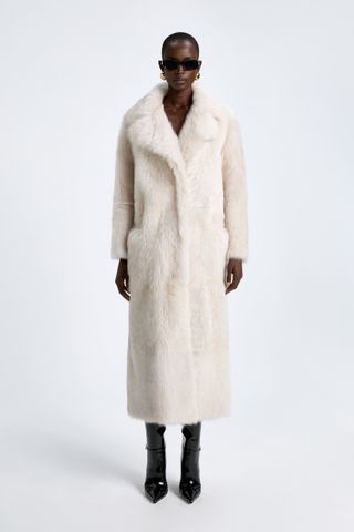 Nour Hammour Evita long Luxurious Shearling Coat