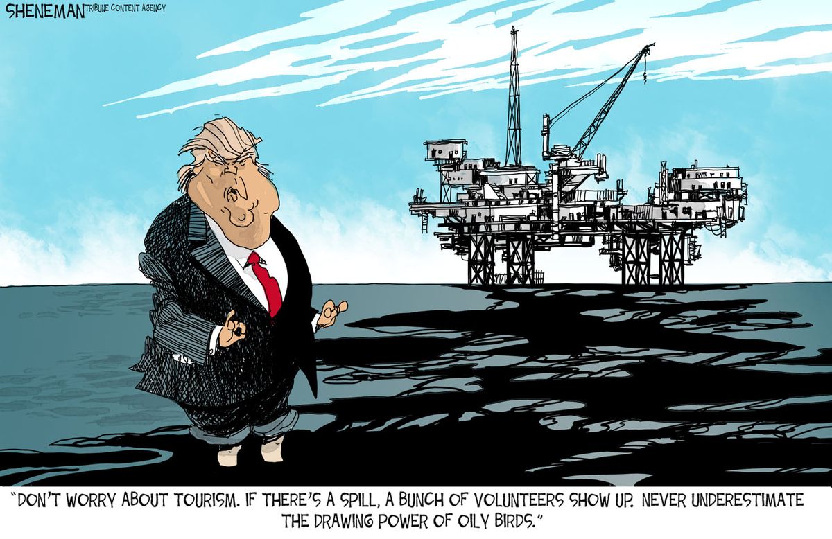 Political cartoon U.S. Trump oil drilling | The Week