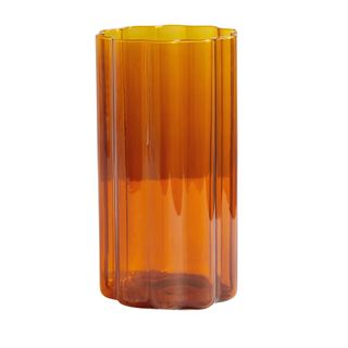 An amber glass vase