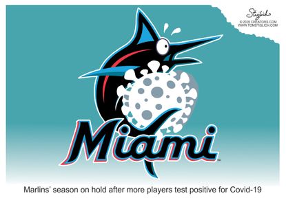 Editorial Cartoon U.S. Miami Marlins MLB coronavirus
