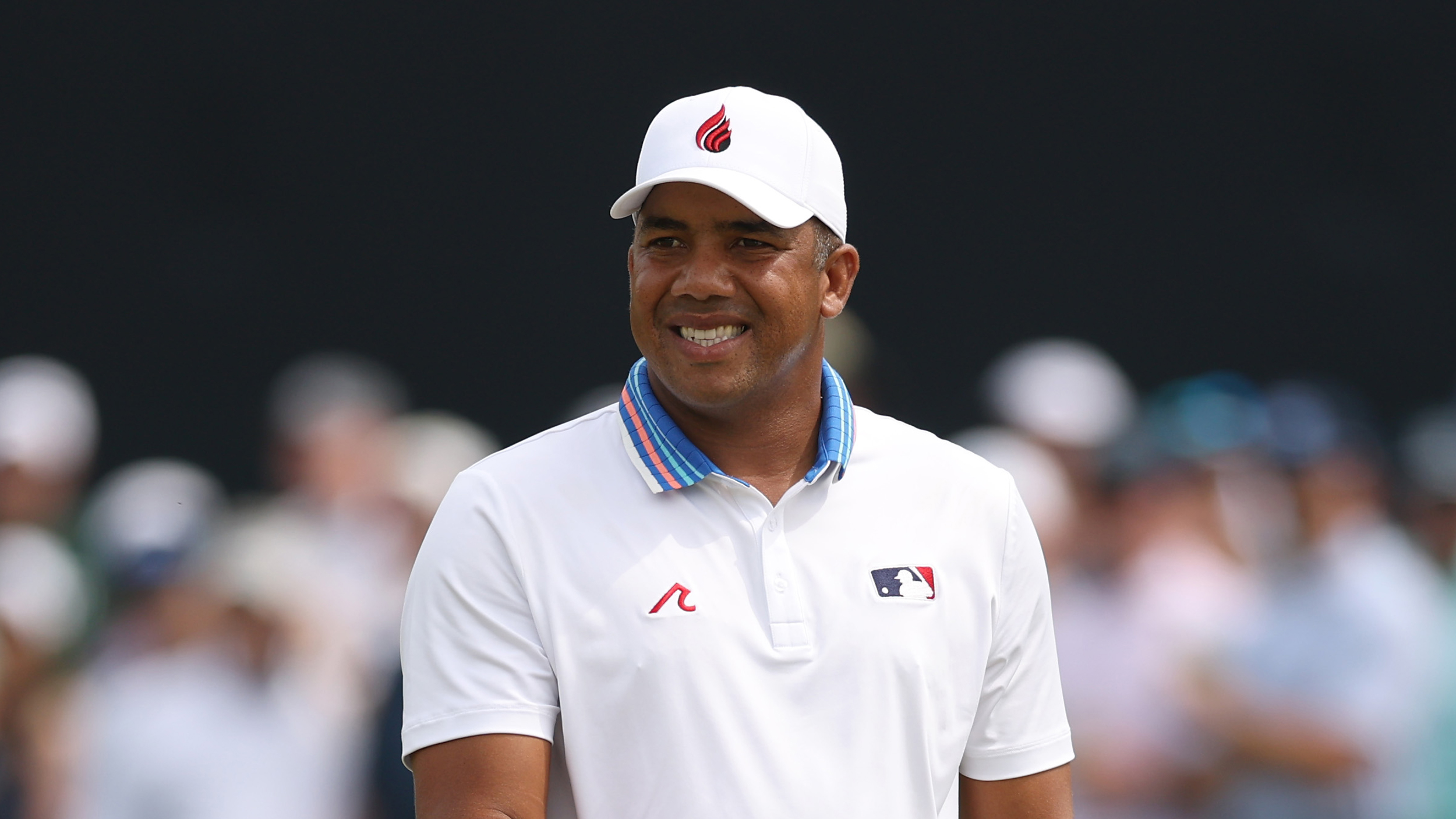 Jhonattan Vegas smiles during round two of the 2025 PGA Championship