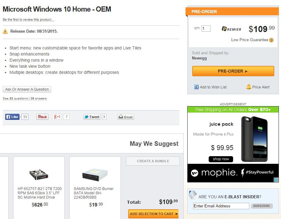Windows 10 prices and launch dates for Home and Pro versions may have ...