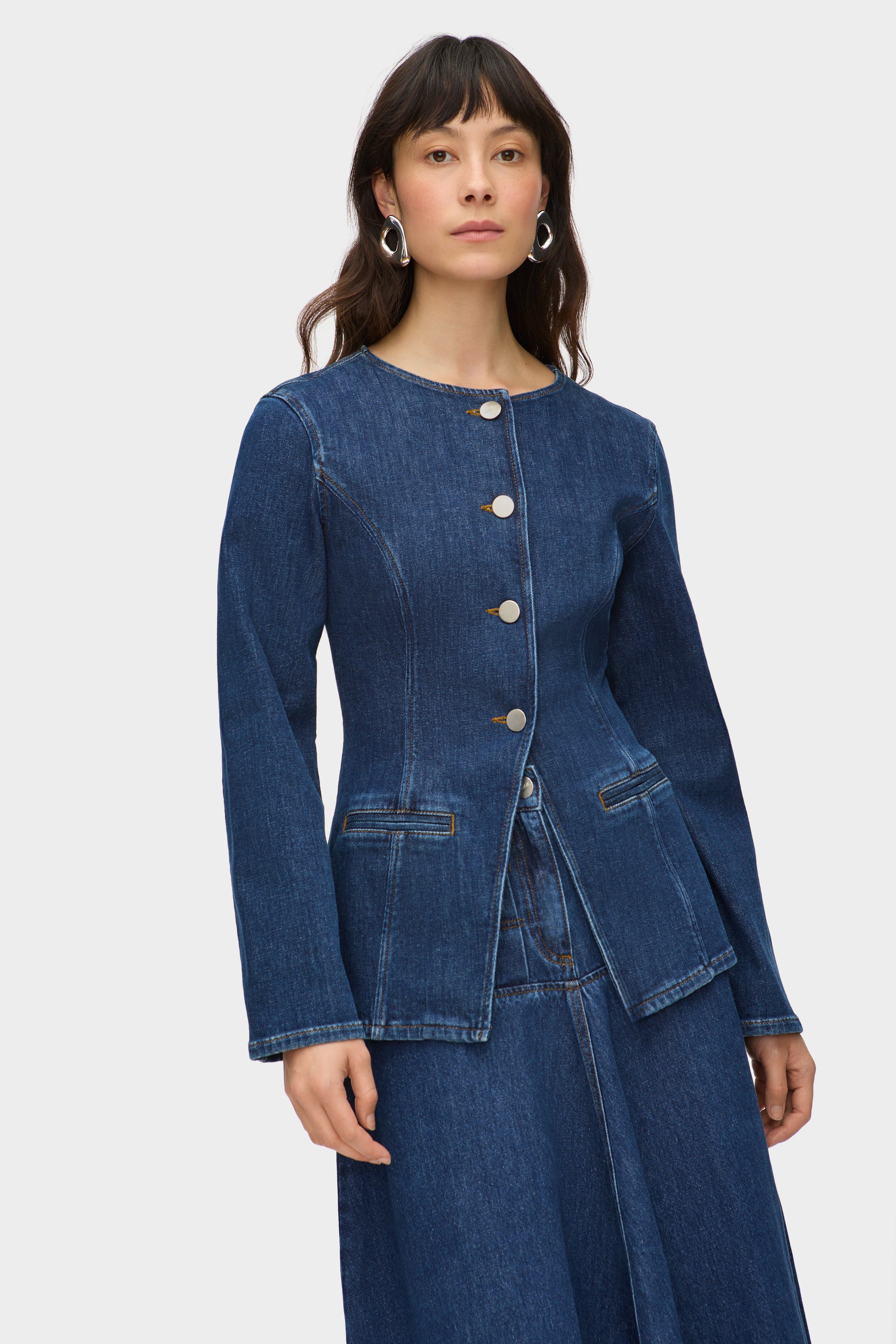 Daphne Waisted Denim Blazer