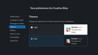 Slack dark mode