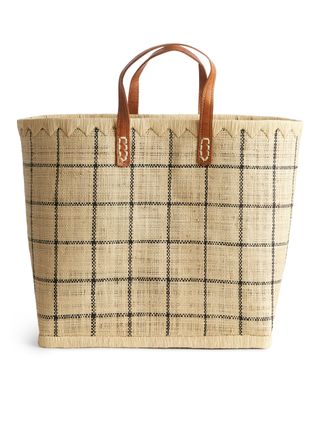 A World of Craft Large Raffia Bag - Beige/black - Arket Gb