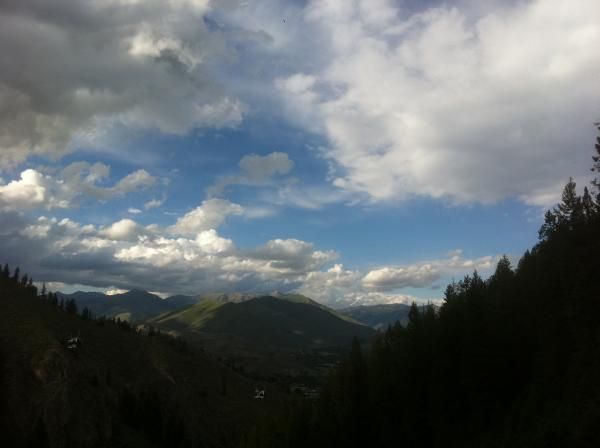 The clouds and blue sky were beautiful on Thursday evening over Sun Valley, Idaho.