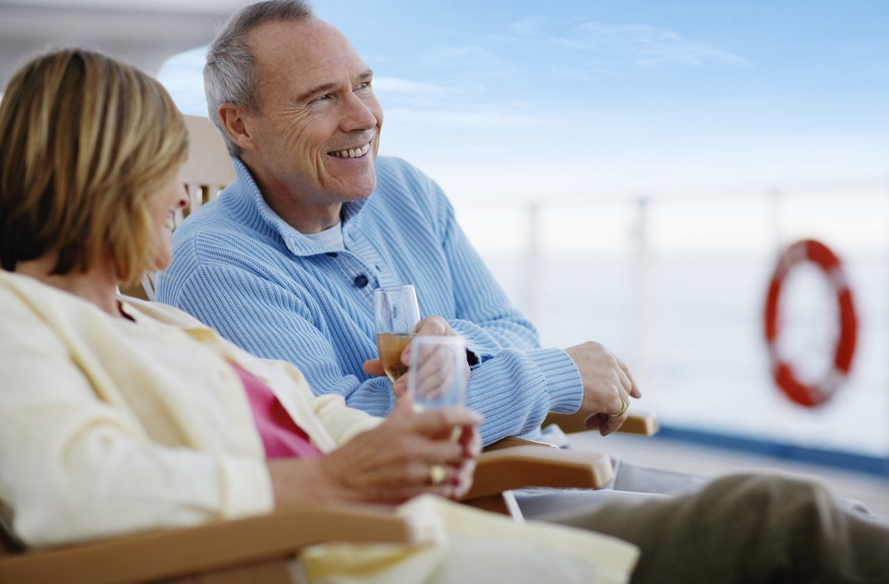 Couple Drinking Champagne on Cruise Ship