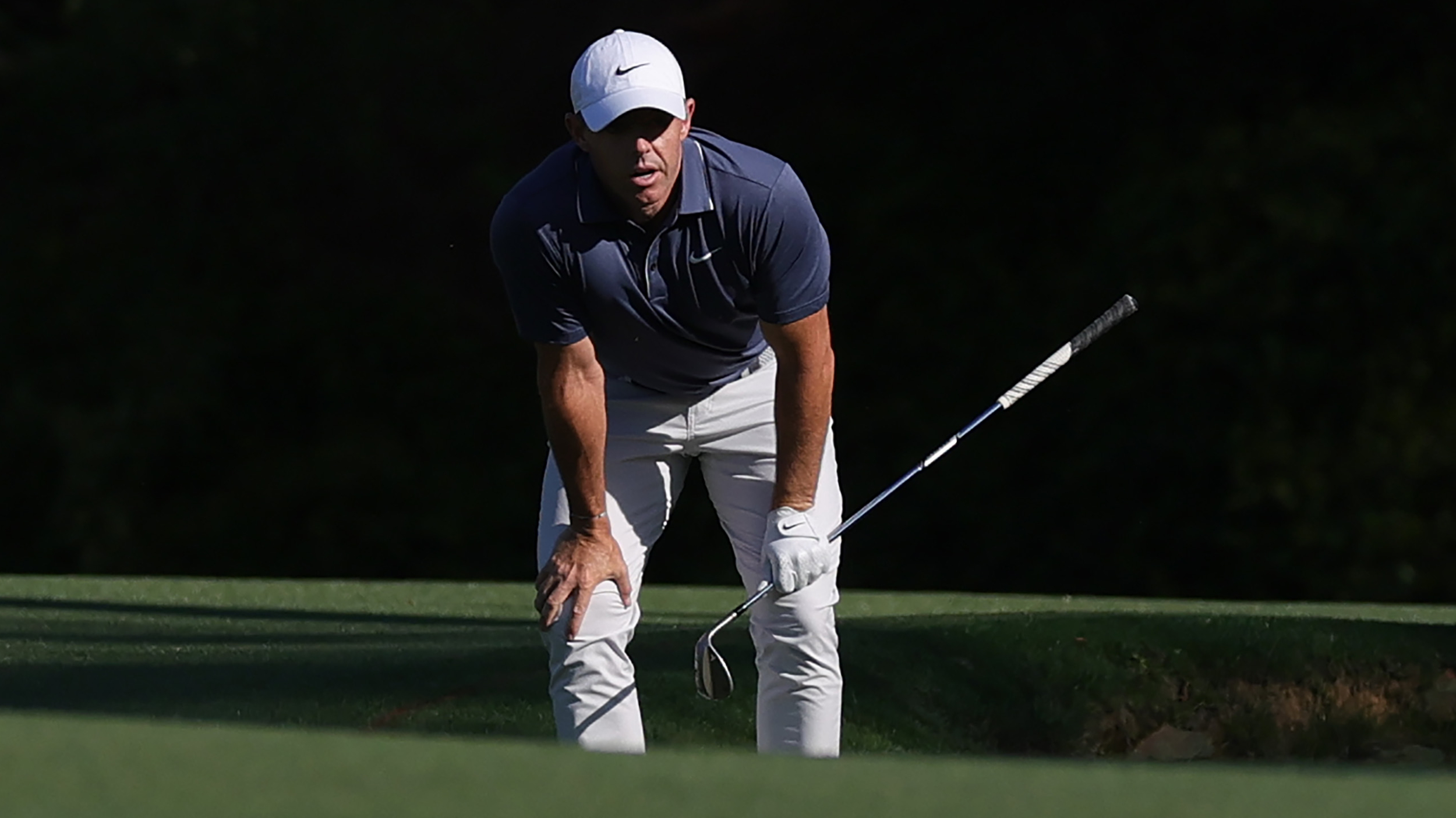 Rory McIlroy reacts at The Masters