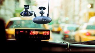 Nexar Pro dash cam in a taxi cab