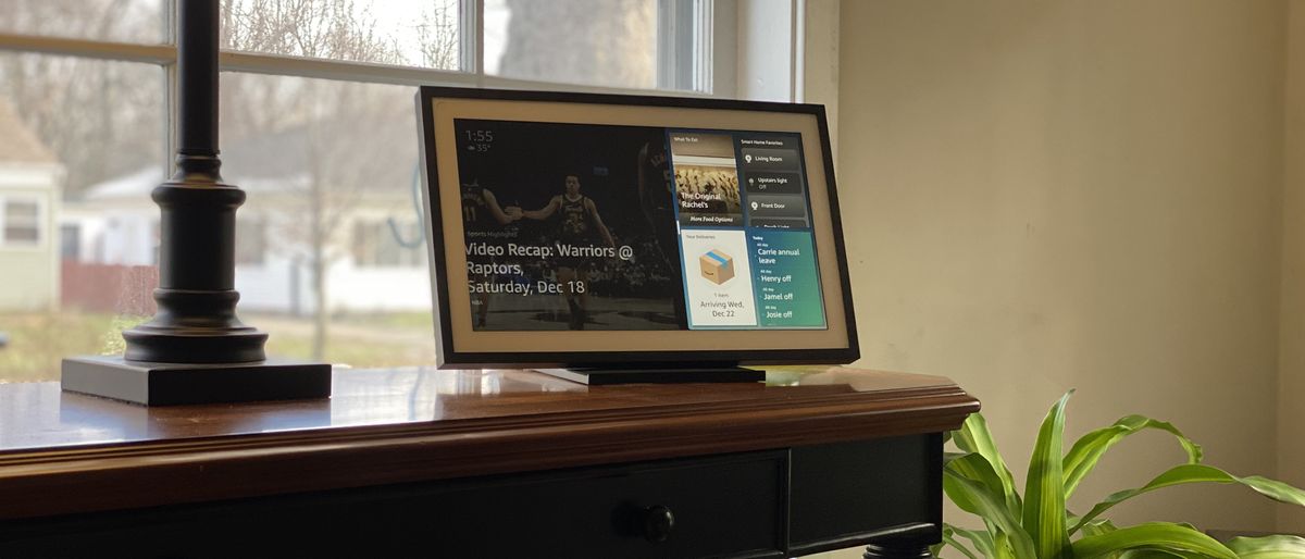 Amazon Echo Show 15 on a living room table