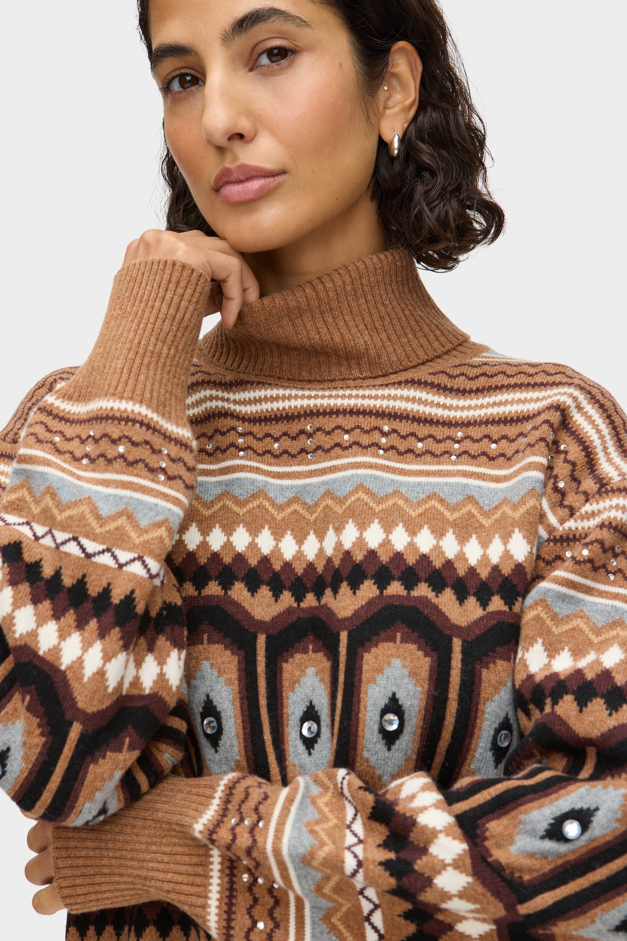 Christine Fair Isle Roll Neck Jumper