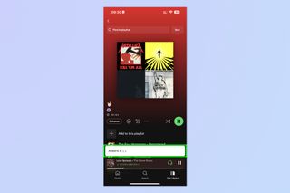 A screenshot showing how to merge playlists on Spotify