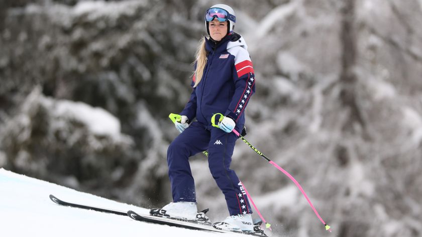 Lindsey Vonn of Team United States inspects the course prior to the Women's Downhill training on day zero of the Milano Cortina 2026 Winter Olympics at Tofane Alpine Skiing Centre on February 06, 2026 in Cortina d'Ampezzo, Italy. 