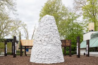 An open-air installation at the Giardini of La Biennale, designed by Ukrainian architect Dana Kosmina