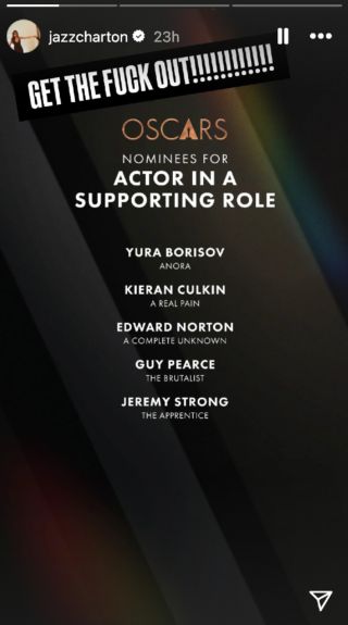 Jazz Charton posted an image of the Best Supporting Actor nominees, and wrote 