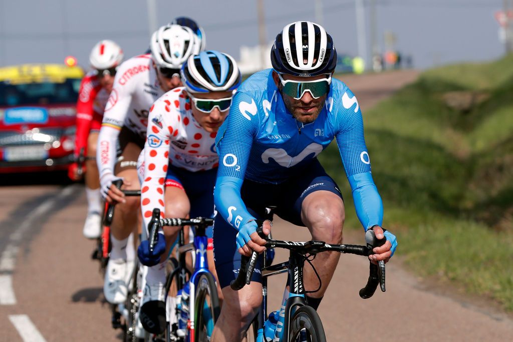 CHIROUBLES FRANCE MARCH 10 Jose Joaquin Rojas Gil of Spain and Movistar Team during the 79th Paris Nice 2021 Stage 4 a 1875km stage from ChalonSurSane to Chiroubles 702m ParisNice on March 10 2021 in Chiroubles France Photo by Bas CzerwinskiGetty Images