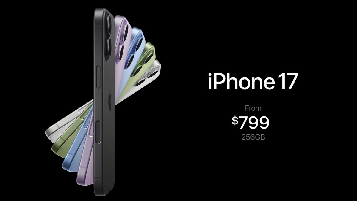 Screenshot from Apple's September 2025 event