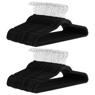 Black velvet clothes hangers