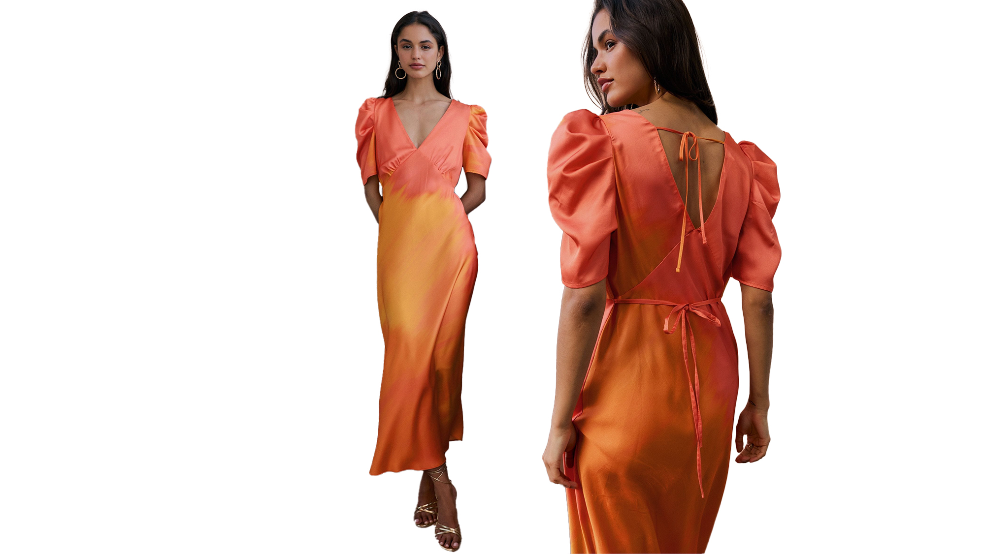 Friends Like These Satin Ruched Short Sleeve Midi Dress