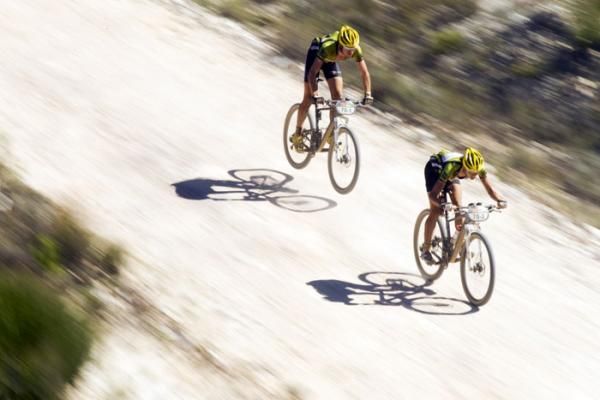 Leading Mixed team Erik &amp; Ariane Kleinhans of Contego during stage 3 of the Cape Epic