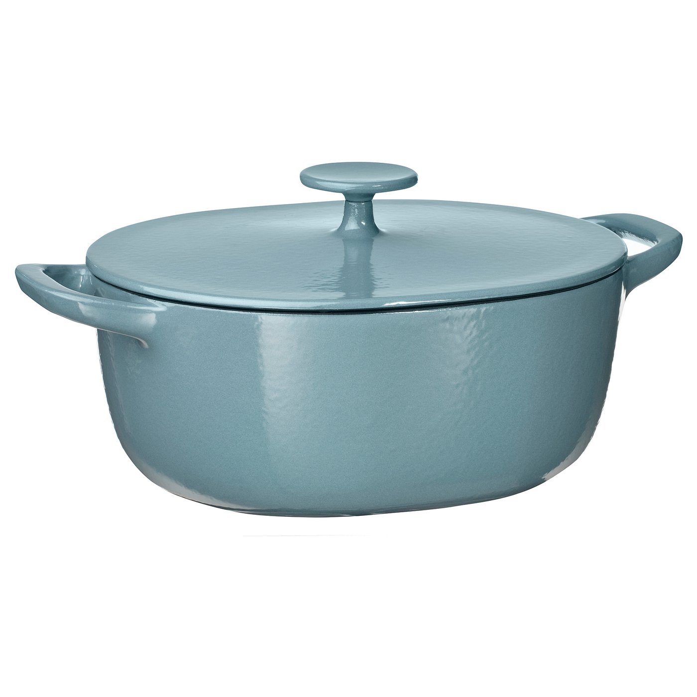 Vardagen Pot With Lid - Enamelled Cast Iron Light Beige/dark Gray-Blue 5.3 Qt