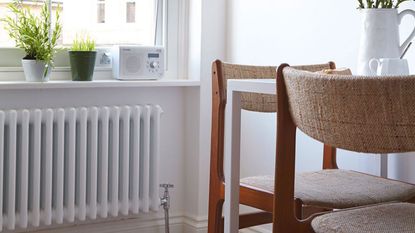 dining area with radiator and chairs