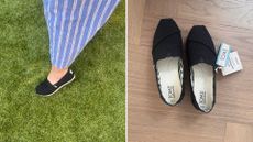 Caroline Parr wearing TOMS Alpargata espadrilles 