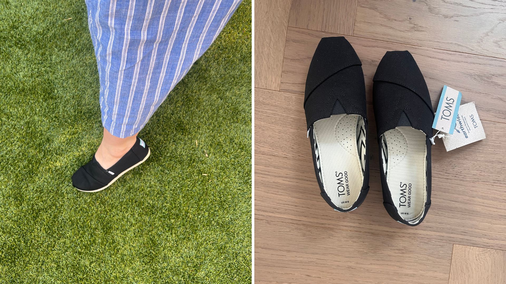 Caroline Parr wearing TOMS Alpargata espadrilles 