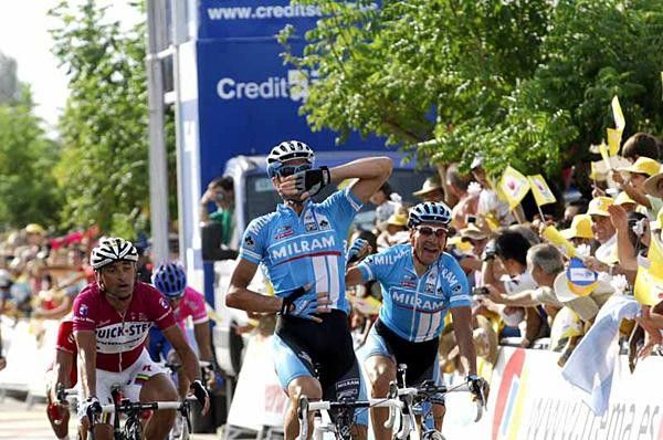 Alessandro Petacchi (Milram) celebrates.