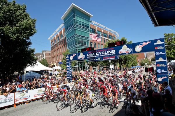 The elite men's road race gets underway.