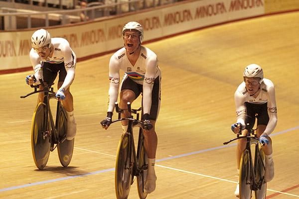 You little beauty: The Aussies rode brilliantly to win gold in the mens teams pursuit.