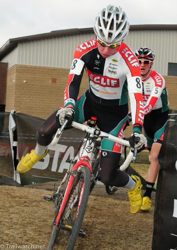 Spencer Downing (Clif Bar) racing with teammate Jordan Cullen
