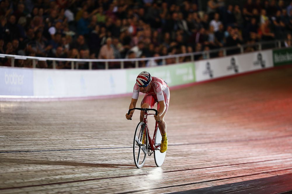 Mark Stewart of Great Britain and 100%ME won the Long Lap round of the 1878 Cup during day one of the London Six Day Race