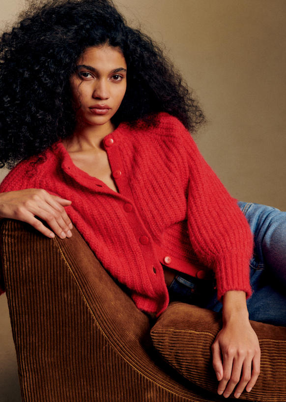 Emile Cardigan - Red - Alpaca - S&amp;eacute;zane