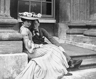 Consuelo Vanderbilt with Winston Churchill at Blenheim