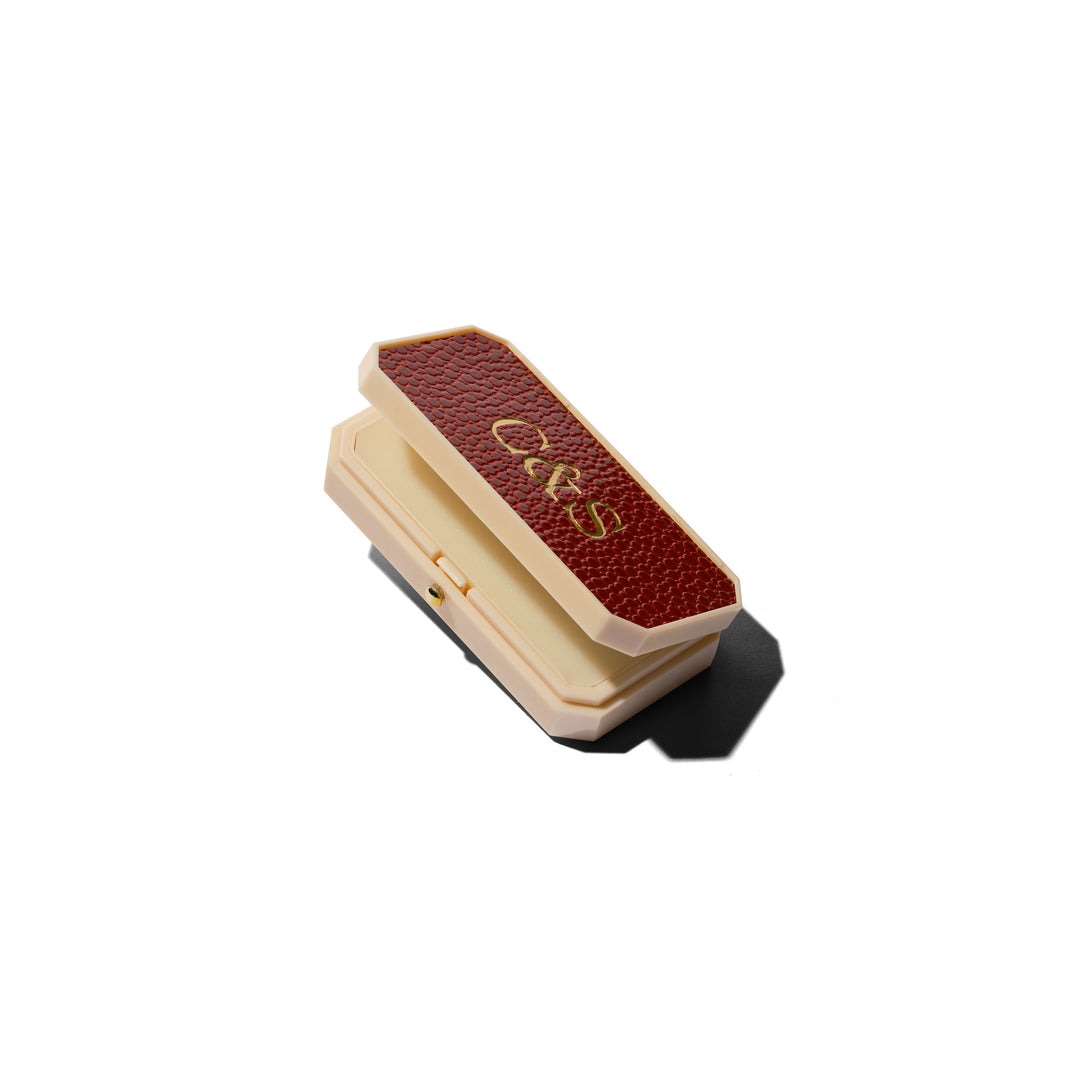 lip balm case with maroon and monogrammed top