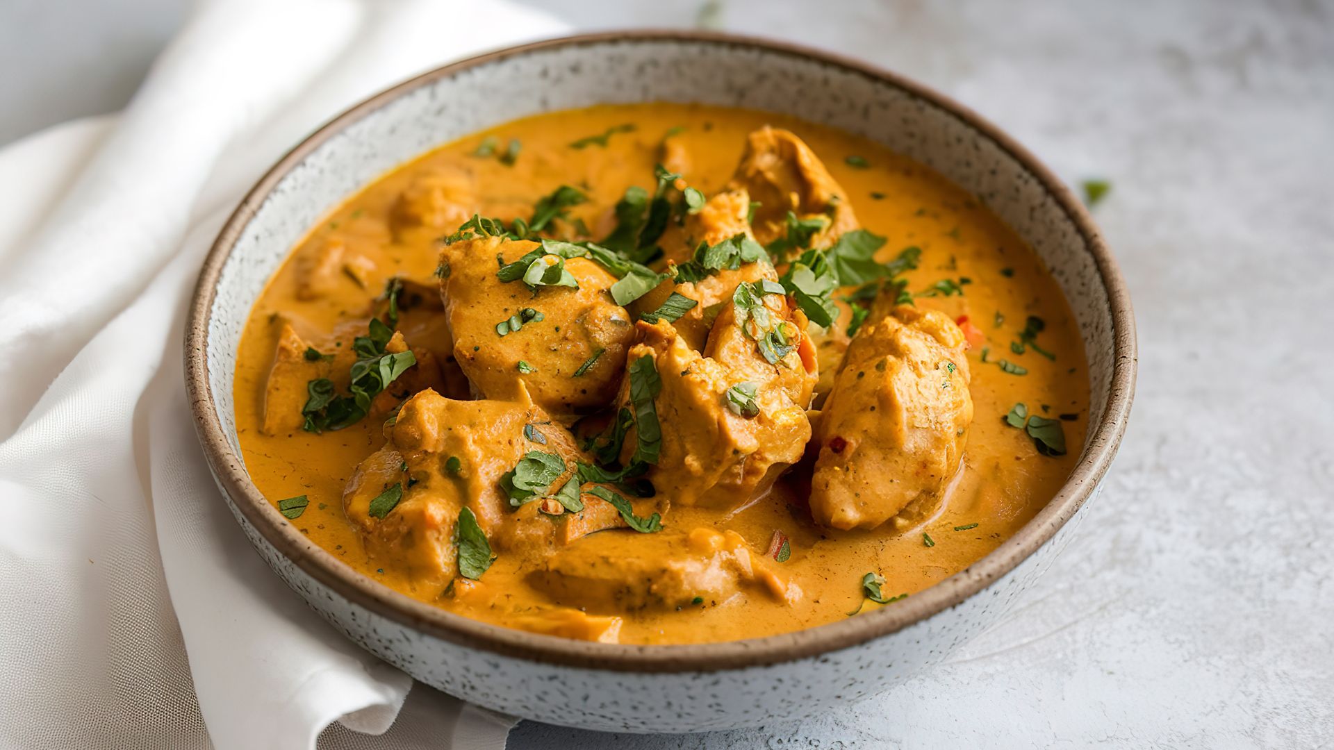 A plate of chicken curry