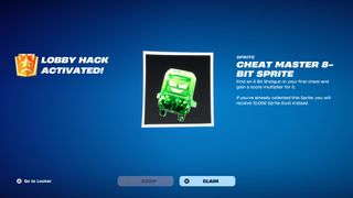 A Fortnite admin panel codes reward received for using a Lobby Hack